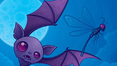 Damsel fly bat moon