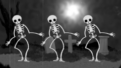 Dancing 3d skeletons animated