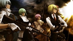 Dark Aircraft weapons Guns wings tie red eyes gloves suit 