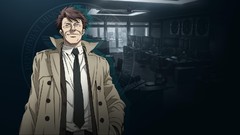Dark Anime office tie suit coat smiling brown eyes brunettes 