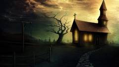 Dark churches graveyards artwork