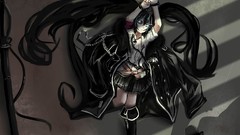 Dark coat floor handcuffs chains jackets belts skirts shadows 