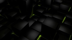 Dark cubes glow 3d computer graphics