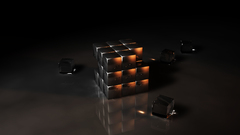 Dark cubes glow 3d version