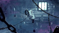 Dark Gothic wings prison anime girls bondage original 