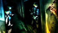 Dark green police blood anime girls vocaloid green hair 