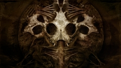 Dark head skeleton scary alien