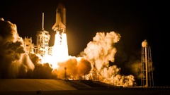 Dark smoke rocket science fiction outer space rocket launcher