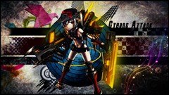 Dark text weapons Guns headphones hats white hair gloves 