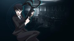 Dark weapons Guns Anime office tie suit pants long hair anime 