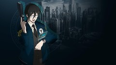 Dark weapons Guns Skyscrapers Anime glasses tie suit watches 