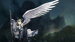 Dark weapons wings armor bows blondes short hair pantyhose 