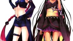 Darkness Anime white background pink hair long hair anime girls 