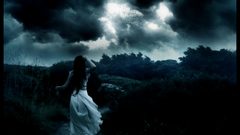 Darkness running girl stormy