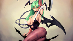 Darkstalkers woman wings green