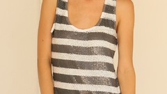 Dawn woman dress earrings smiling green eyes brunettes freckles 