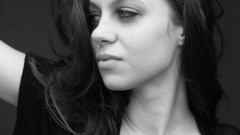 Dawn woman monochrome green eyes brunettes freckles Jessica 