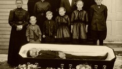Dead sepia family vintage funeral