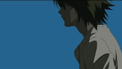 death note Lawliet L Anime blue background Simple Background