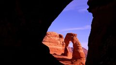 Delicate arch through frame