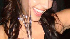 Denise milani cleavage huge boobs black top