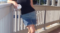 Denise milani cleavage huge boobs black top