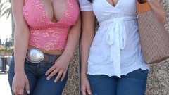 Denise milani cleavage huge boobs pink tops