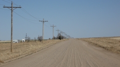 Desert road power lines