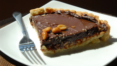 Deserts chocolate pie forks