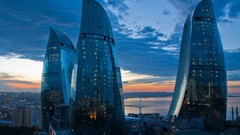 Design architecture buildings Baku Azerbaijan futuristic flame 