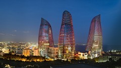 Design architecture buildings Baku Azerbaijan futuristic flame 