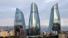 Design architecture buildings Baku Azerbaijan futuristic flame 