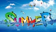 Design fish summer Typography