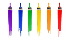 Design paint multicolor paint brushes