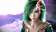Design woman Final Fantasy drawings green hair digital art 