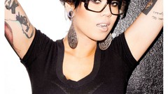 Design woman glasses graphics tattoos black hair girls with 