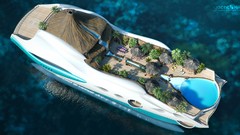 Design Yachts Boats 3d luxury Tropical Island luxury boats