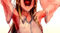 Despair tears snakes Desperate tongue screaming long hair anime 