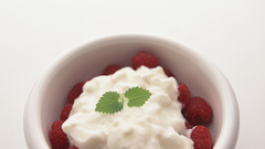 Desserts raspberries whipped cream