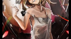 Destruction dress grin Vampires red eyes fist chains blondes 