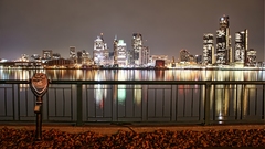 Detroit City skyline water