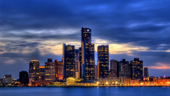Detroit cityscapes skylines architecture