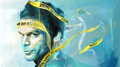 Dexter Police tape faces drawings dexter morgan artwork