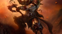 Diablo iii barbarian artwork video games victorious fantasy art