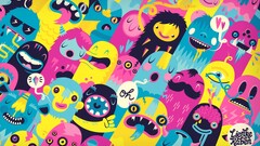 digital art colorful pink yellow cyan CMYK artwork speech bubble