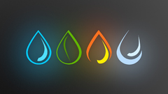 digital art elements blue Green orange simple abstract