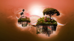 Digital art floating islands