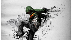 digital art Men dancer abstract artwork text