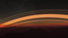 digital art planetary rings planet sky landscape