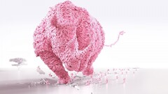 digital art render cgi 3d pink white background bright white